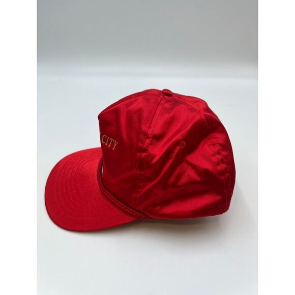 Vintage Red Atlantic City Red Snapback hat cap 80s 90s Y2K - Picture 6 of 6